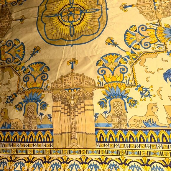 Diners MIE FRANCE French Provencal gold Cairo Egypt Pyramids table cloth 63x70 - Picture 3 of 6